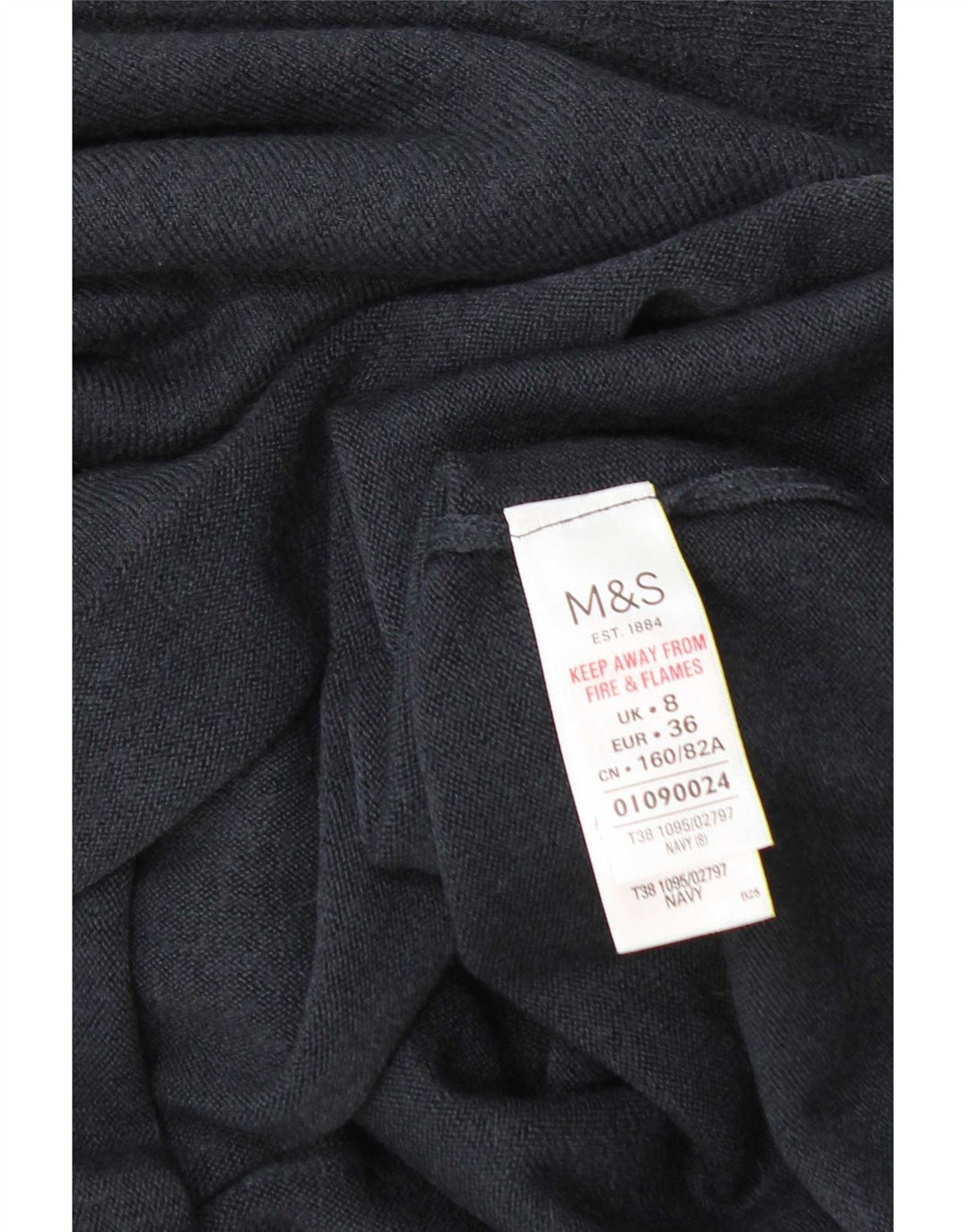 Marks & Spencer Damen-Pullover mit Rundhalsausschnitt, Gr. 8, Marineblau