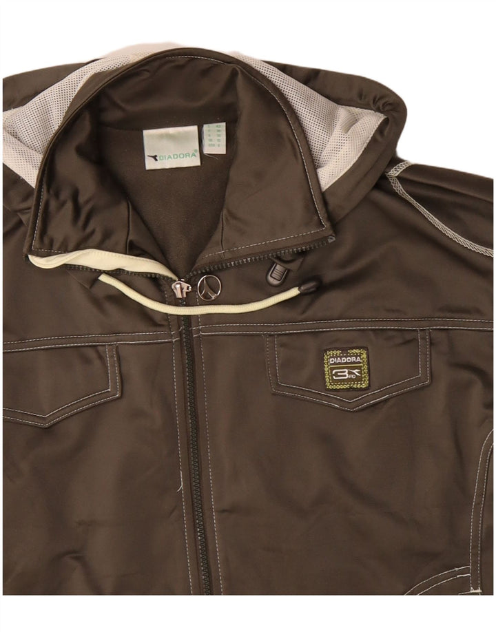 DIADORA Damen-Trainingsjacke in Übergröße mit Kapuze, Gr. 10, Größe S, Grau