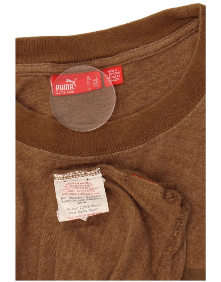 Puma Herren-T-Shirt mit normaler Passform, Grafik, groß, braun, Baumwolle