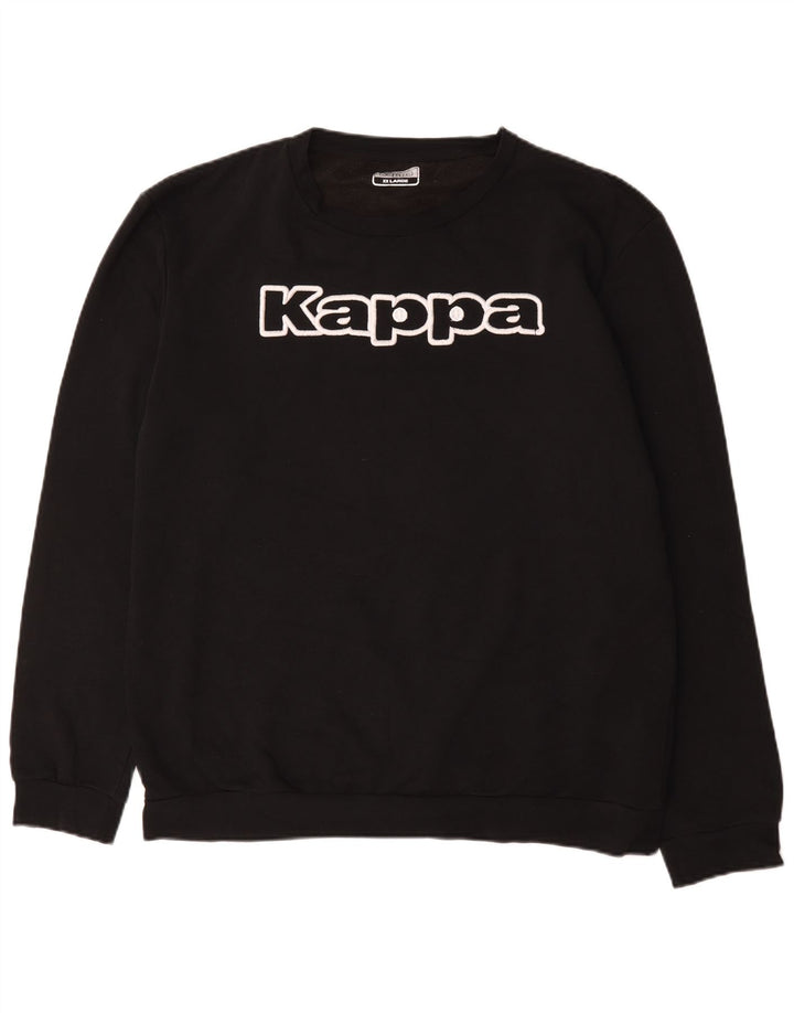 Kappa Herren Graphic Sweatshirt Pullover 2XL Schwarz Baumwolle