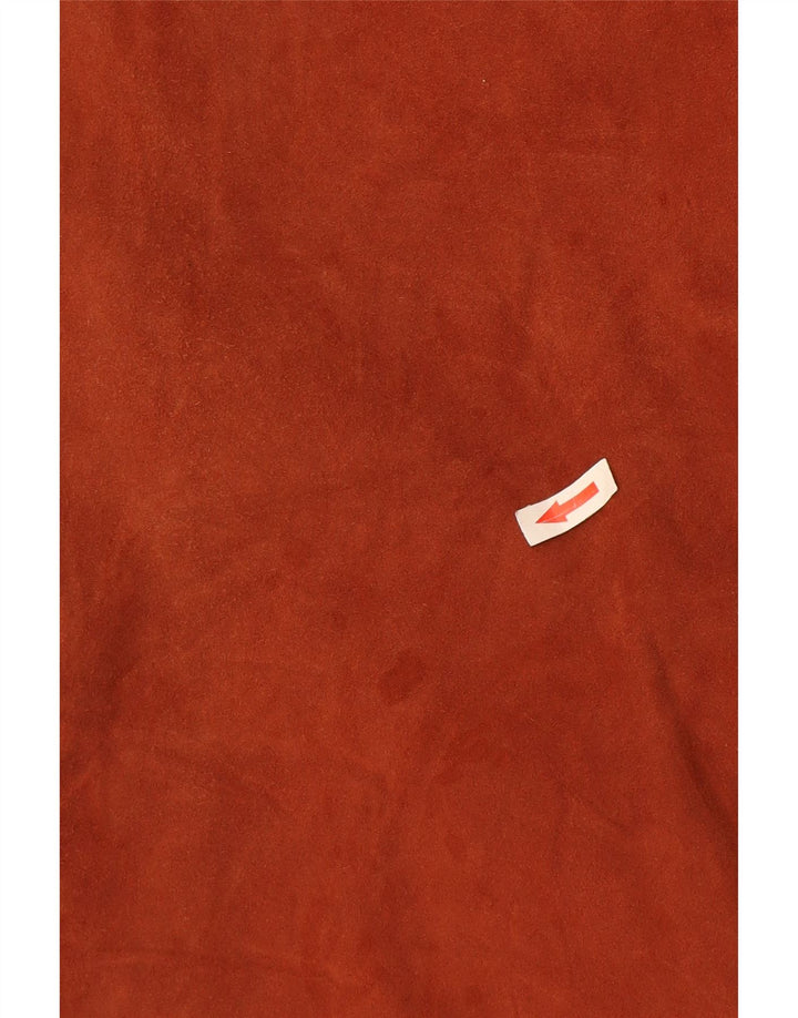 Vintage Damen Übergroßer Wildledermantel IT 42 Mittelbraunes Leder