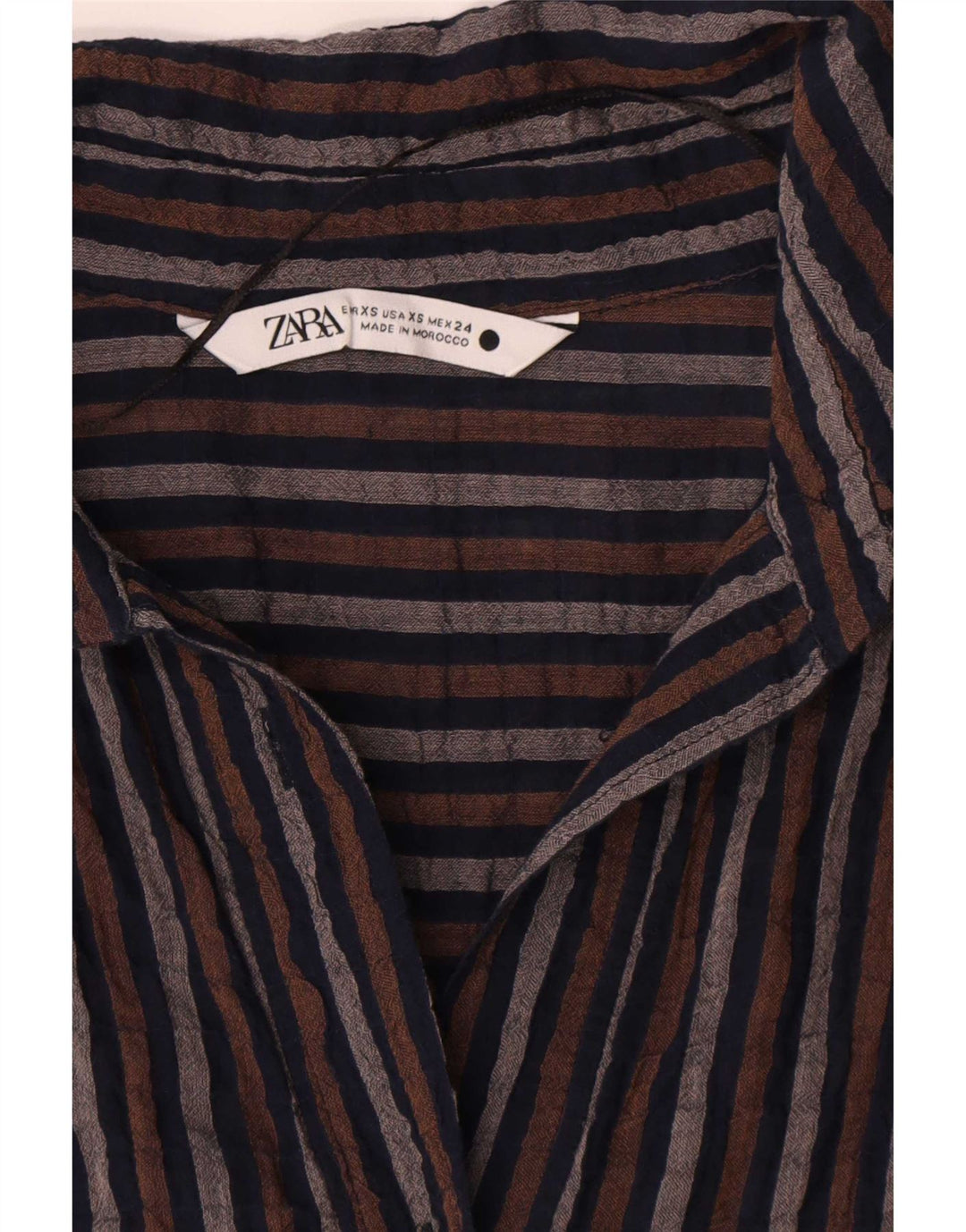 Zara Damen Übergroßes Pullover-Hemdkleid UK 6 XS Mehrfarbig gestreift