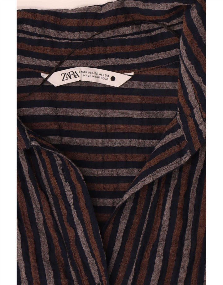 Zara Damen Übergroßes Pullover-Hemdkleid UK 6 XS Mehrfarbig gestreift