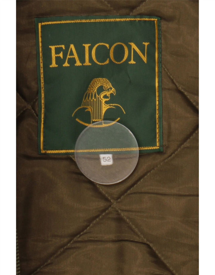 Vintage gepolsterte Herrenjacke mit Kapuze IT 52 XL Khaki