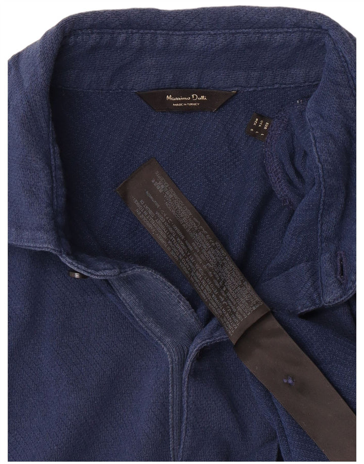 Massimo Dutti Herren-Poloshirt, große blaue Baumwolle