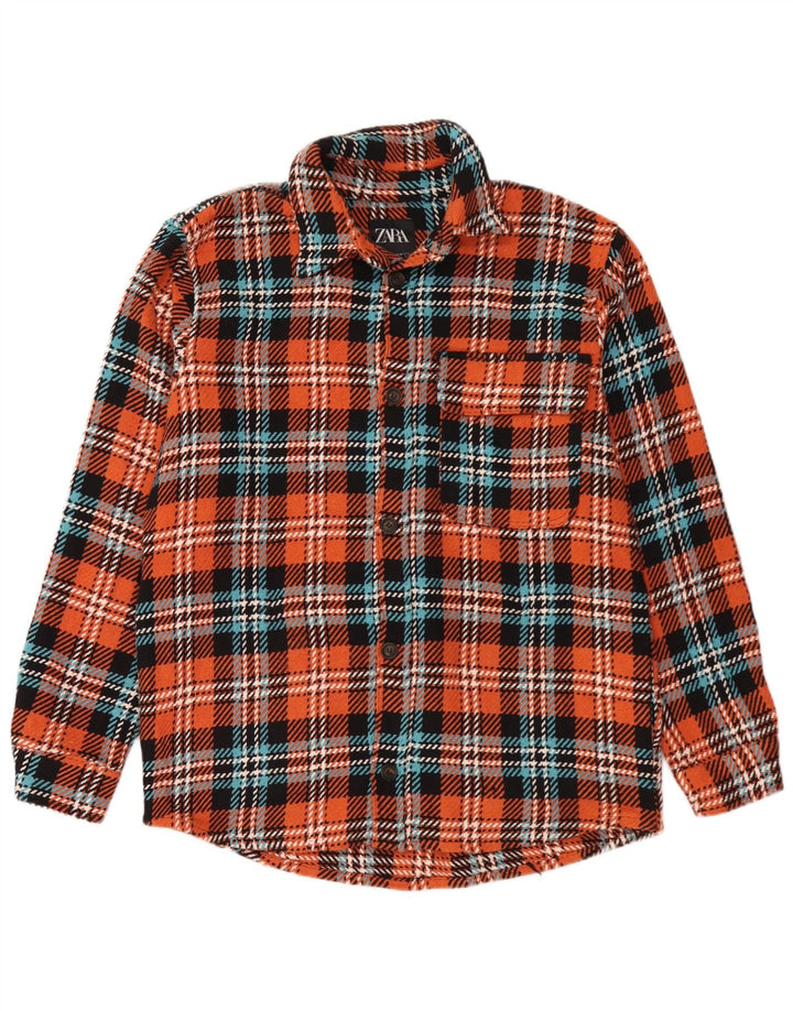 Zara Herren-Overshirt-Hemd, mittelgroß, mehrfarbig, kariert, Baumwolle