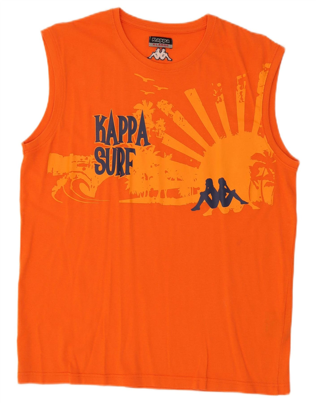 Kappa Herren Graphic Vest Top XL Orange Baumwolle