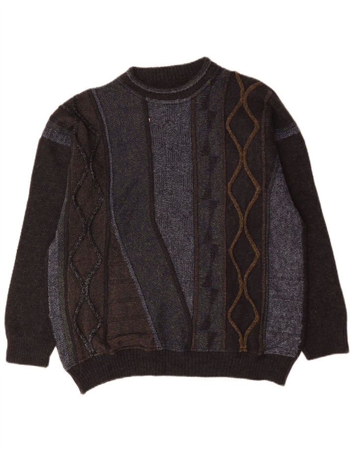 Vintage Herren Rollkragenpullover Pullover Medium Mehrfarbig Geometrisch