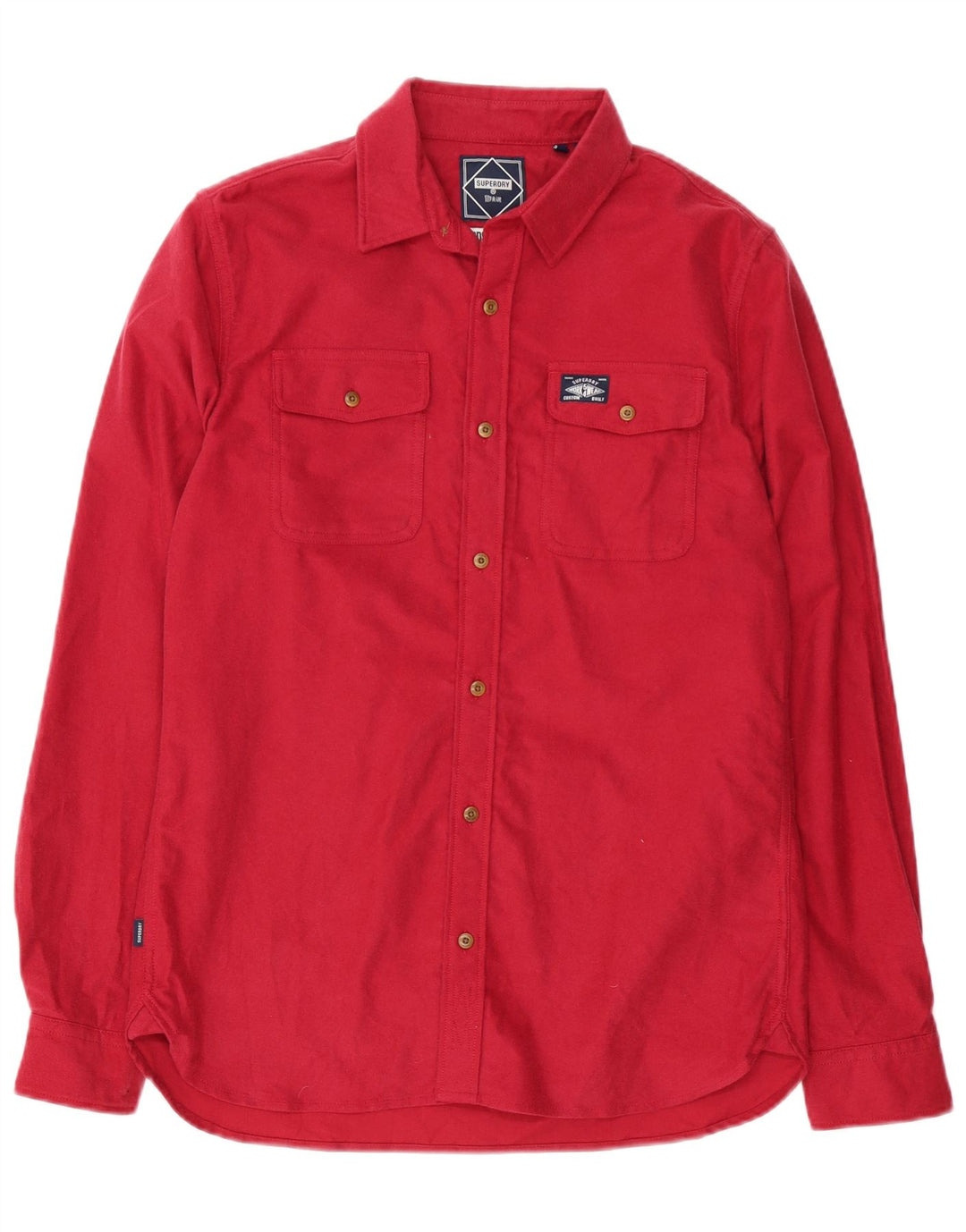 Superdry Herren-Hemd aus mittelroter Baumwolle