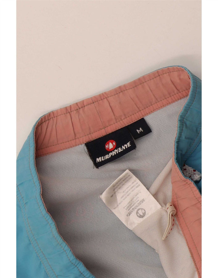 Murphy & Nye Herren-Badeshorts mit Grafik, mittelblau, Polyester