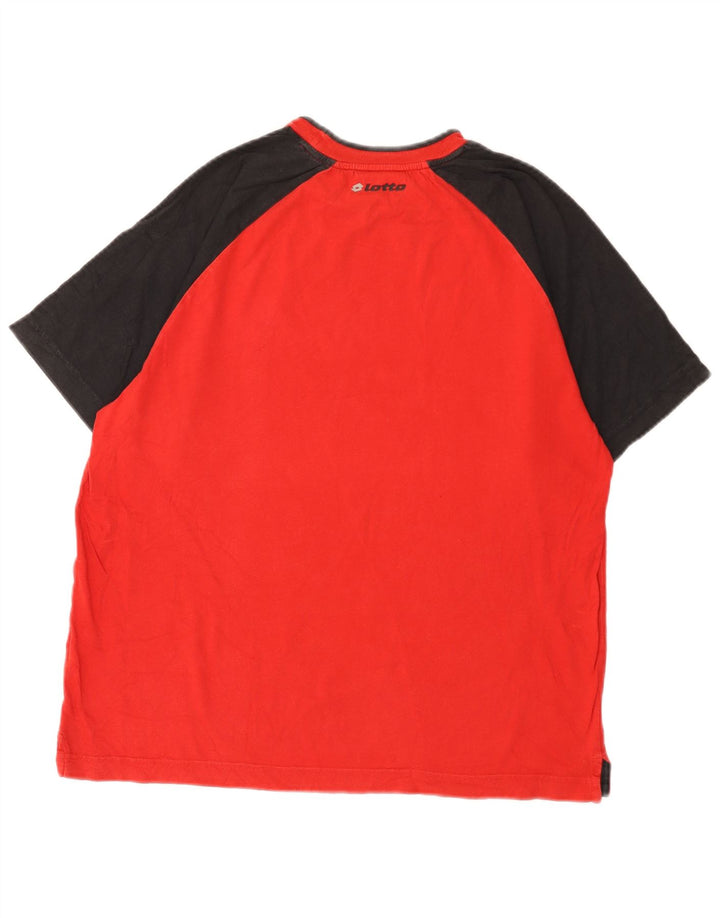 Lotto Herren-T-Shirt-Oberteil, Mittelrot, Farbblock