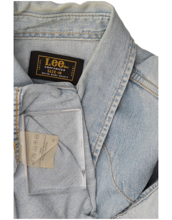 LEE Mens Denim Shirt Medium Blue Cotton