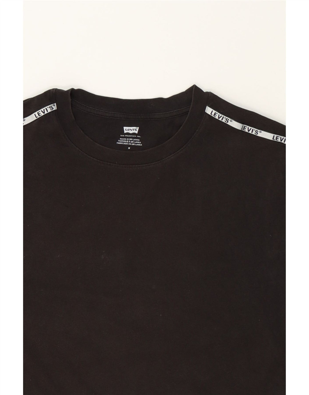 LEVI'S Womens Graphic T-Shirt Top UK 14 Medium Black Cotton Vintage Levi's and Second-Hand Levi's from Messina Hembry 