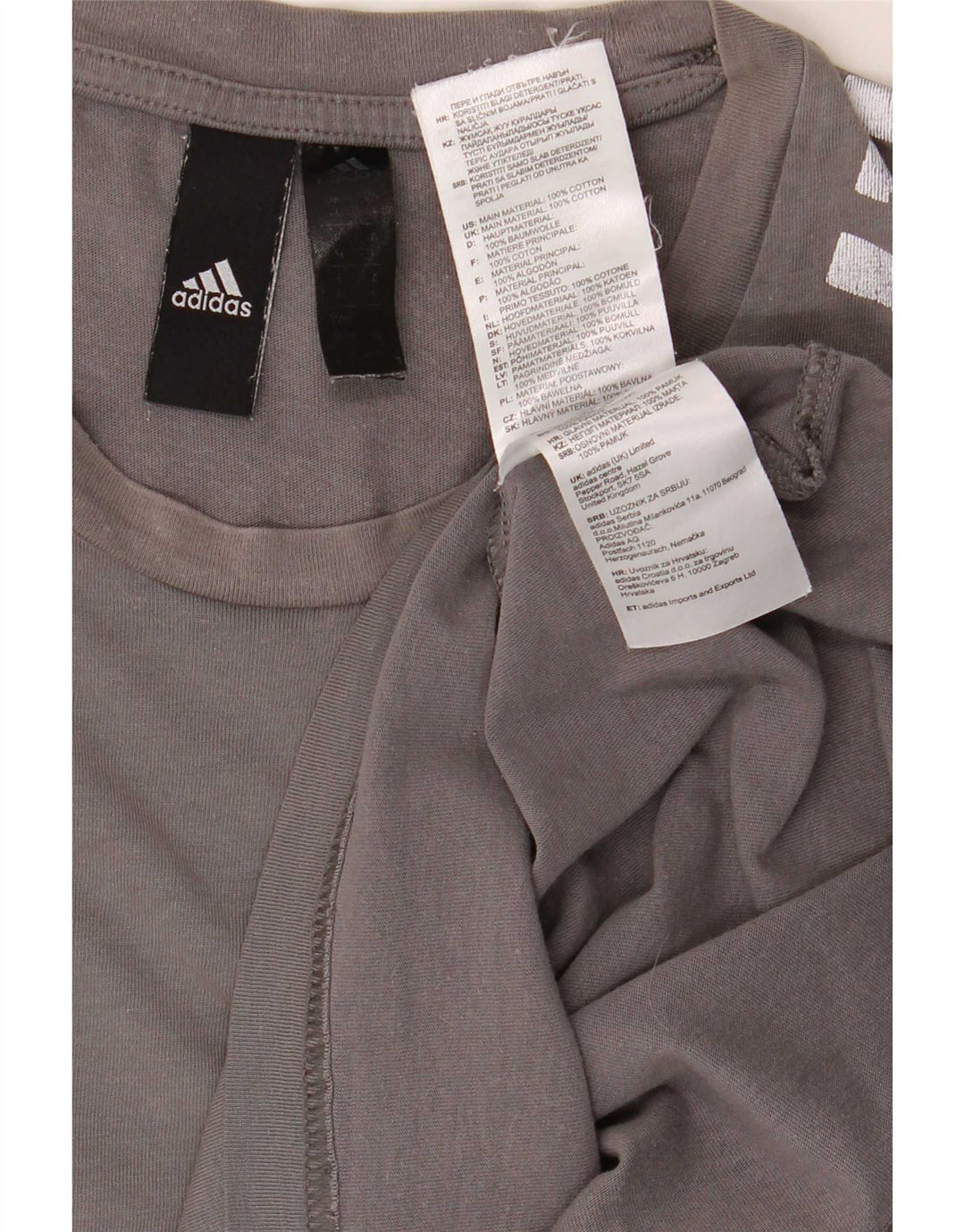 Adidas Herren T-Shirt Top mittelgraue Baumwolle