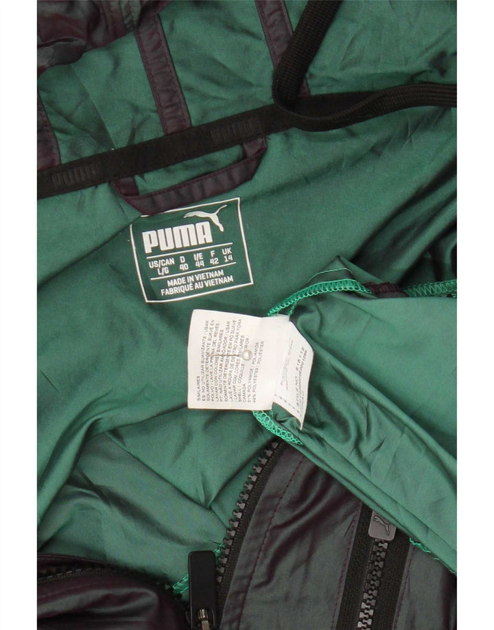 Puma Womens Hooded Oversized Rain Jacket UK 14 Large Lila Polyamid