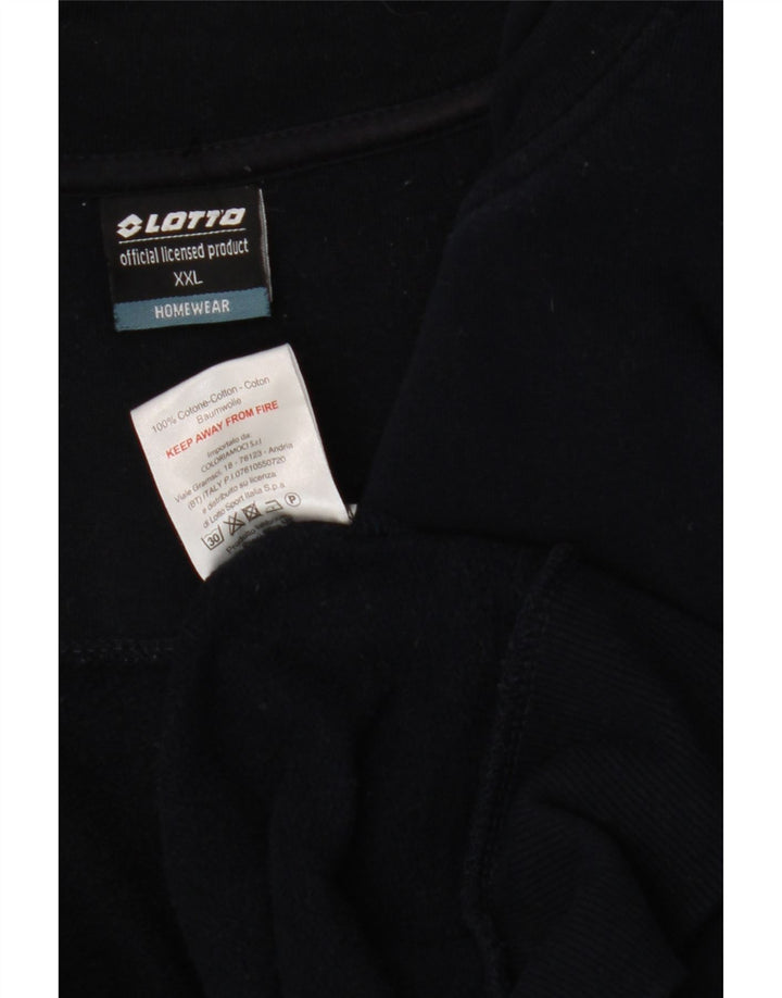 LOTTO Mens Tracksuit Top Jacket 2XL Navy Blue Cotton