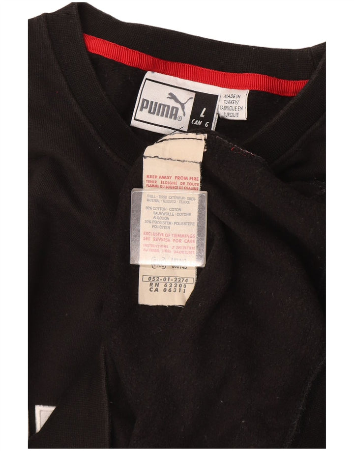 Puma Herren Grafik-Sweatshirt-Pullover, groß, schwarze Baumwolle