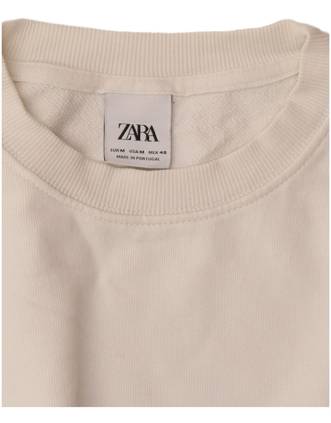 Zara Damen-Sweatshirt mit Grafik-Übergröße, Gr. 14, mittelweiß, geblümt