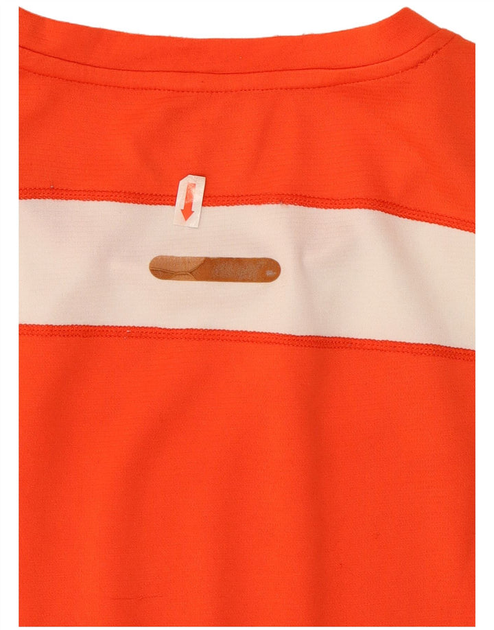 New Balance Herren-T-Shirt-Oberteil aus mittelorangefarbenem Colourblock-Polyester
