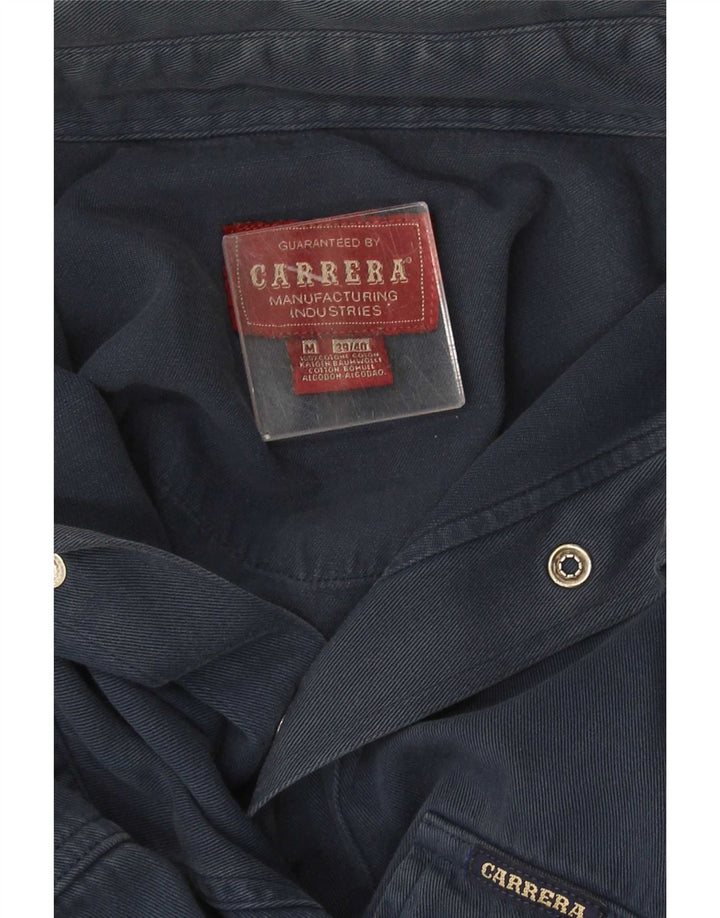 Carrera Herren-Jeanshemd, Größe 39/40, mittelmarineblaue Baumwolle