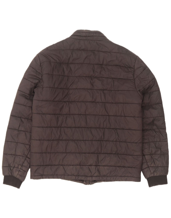 Zara Herren Wattierte Jacke UK 40 Large Schwarz Polyamid