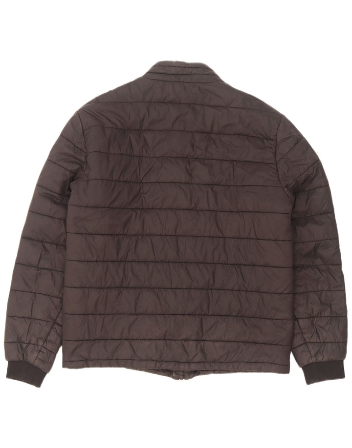 Zara Herren Wattierte Jacke UK 40 Large Schwarz Polyamid