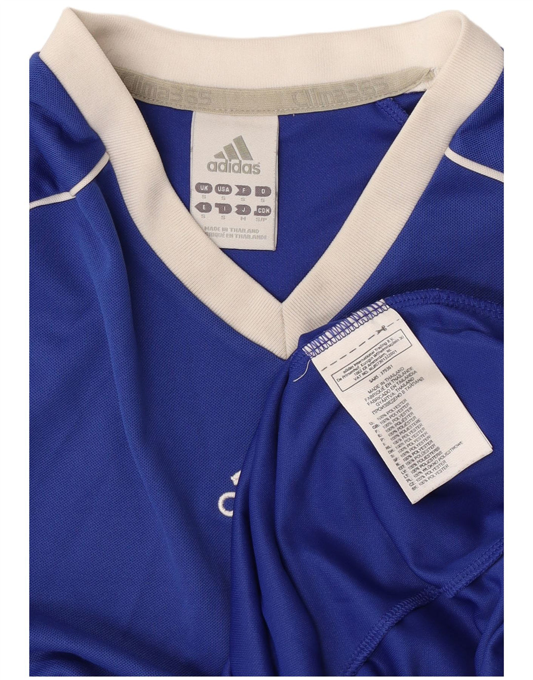 Adidas Herren Climalite T-Shirt Top Small Blau Colourblock Polyester