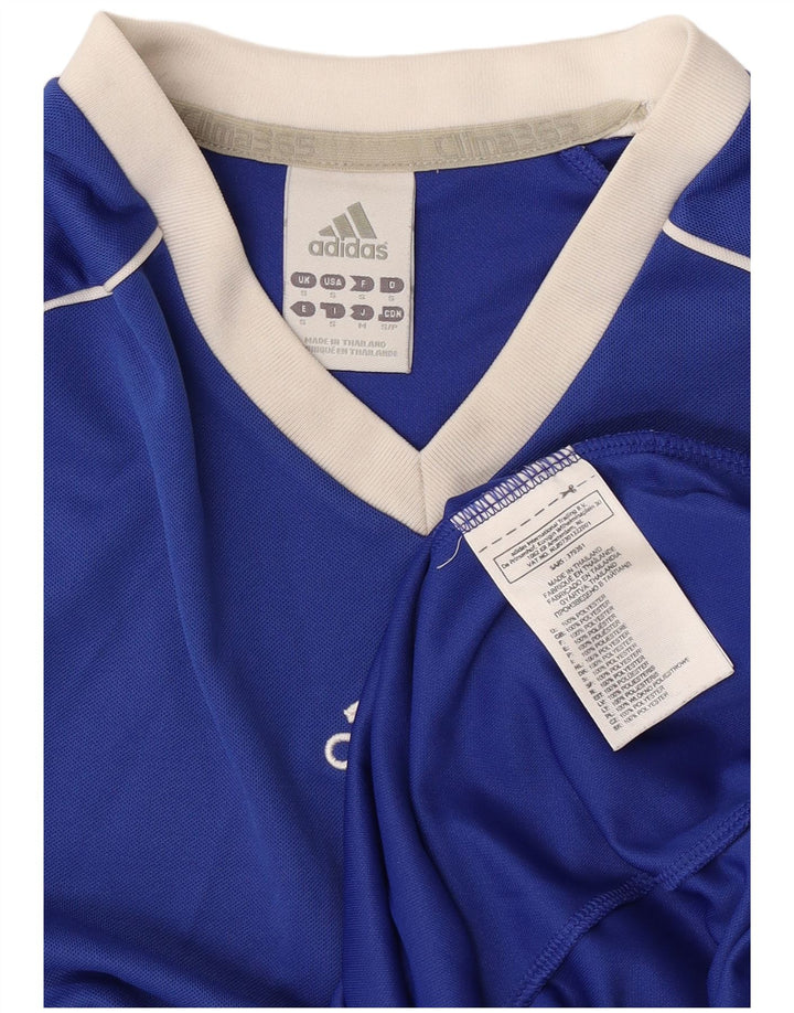 Adidas Herren Climalite T-Shirt Top Small Blau Colourblock Polyester