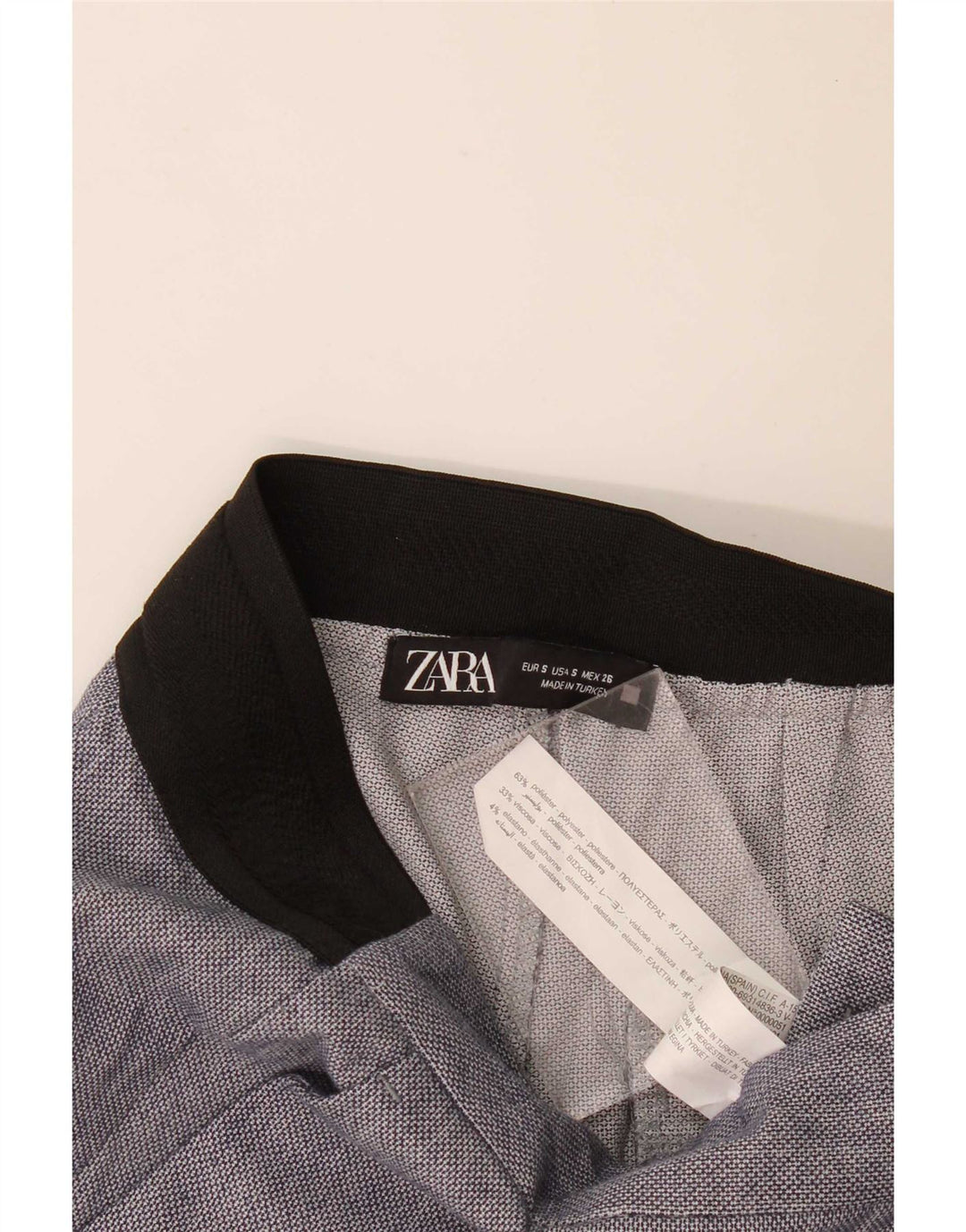 Zara Slim Chino-Hose für Damen, Größe S, W27, L28, Blau, Polyester