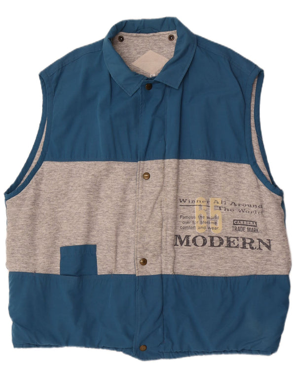 Carrera Herren-Gilet mit Grafik, UK 42, XL, blaues Farbblock-Polyester