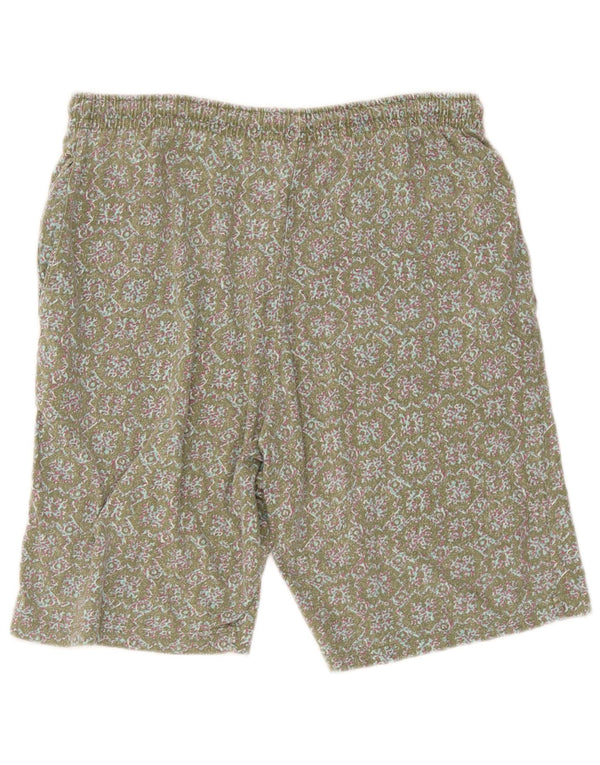 Vintage Herren Sport Shorts Große grüne Baumwolle mit Blumenmuster