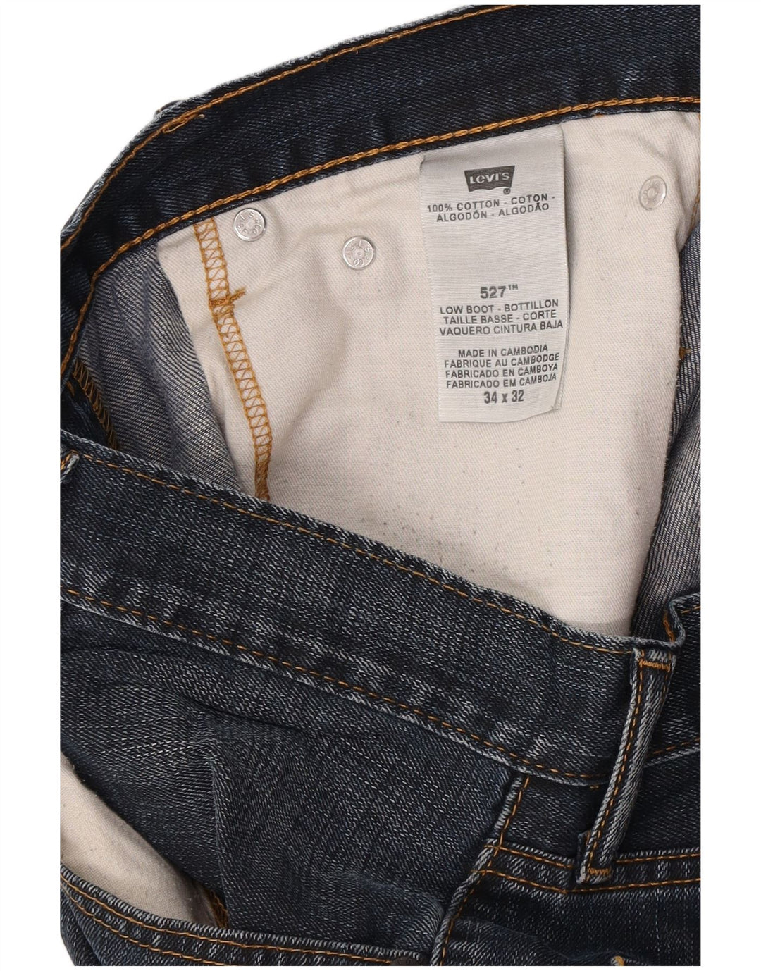 Levi's Herren 527 Bootcut Jeans W34 L32 Marineblau Baumwolle