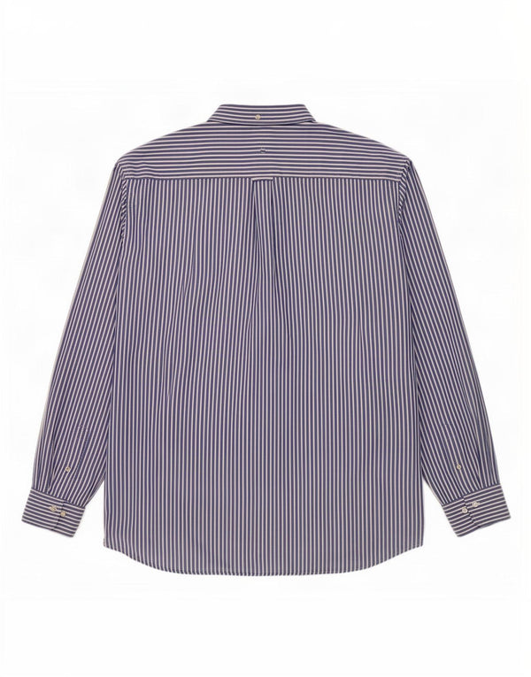 Gant Herrenhemd Größe 49/50 19 3/4 4XL Blaue Nadelstreifen-Baumwolle