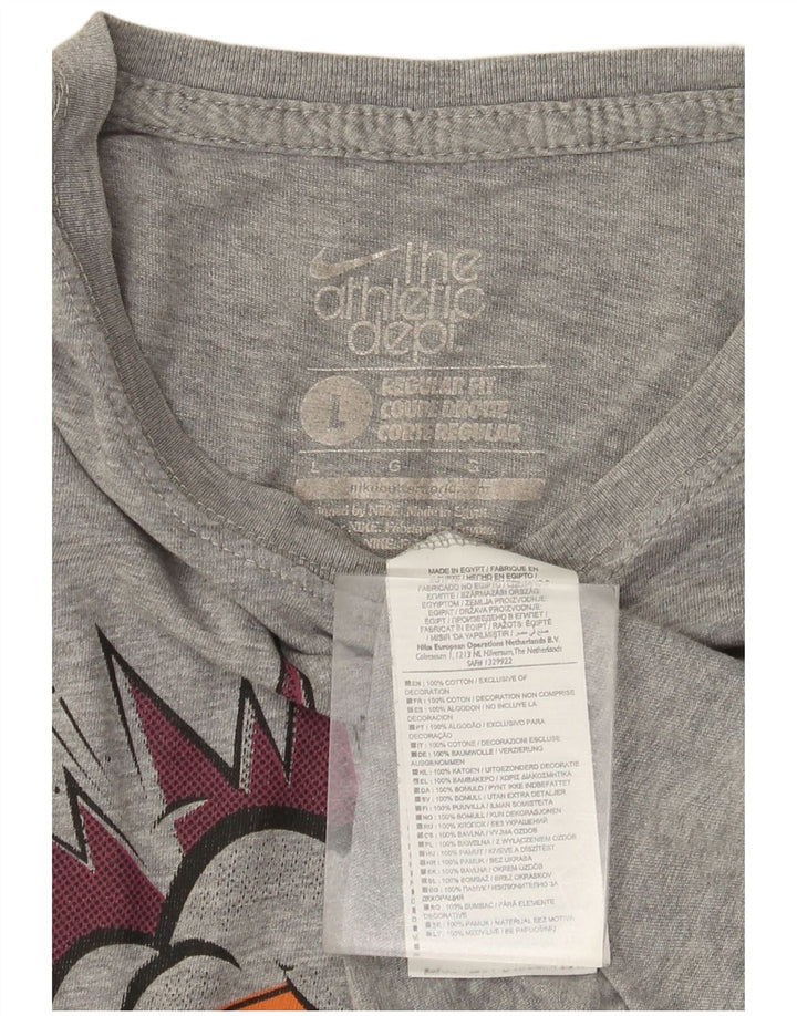Nike Herren-T-Shirt mit normaler Passform, Grafik, groß, grau gefleckte Baumwolle