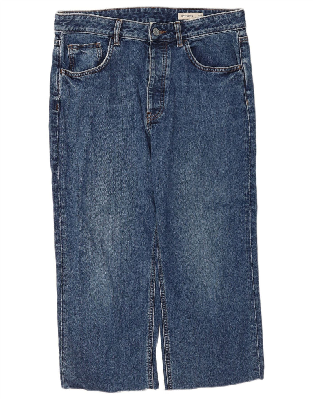 Marks & Spencer Damen Boyfriend-Capri-Jeans, UK 12, M, W32, L22, Blau