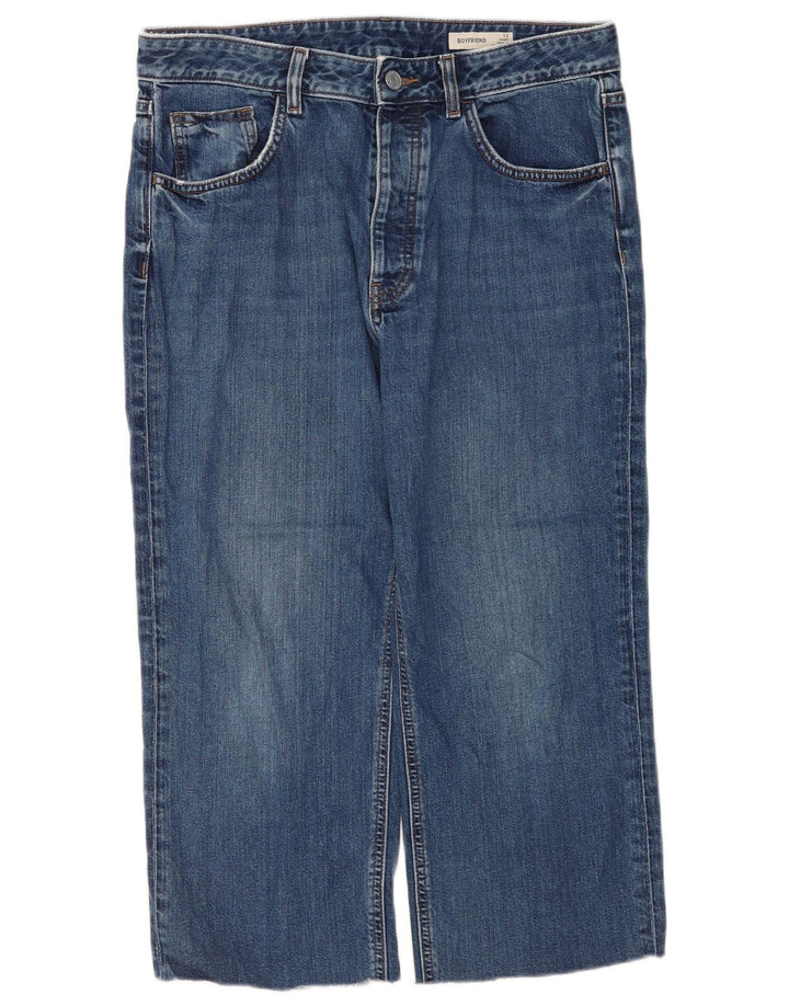 Marks & Spencer Damen Boyfriend-Capri-Jeans, UK 12, M, W32, L22, Blau