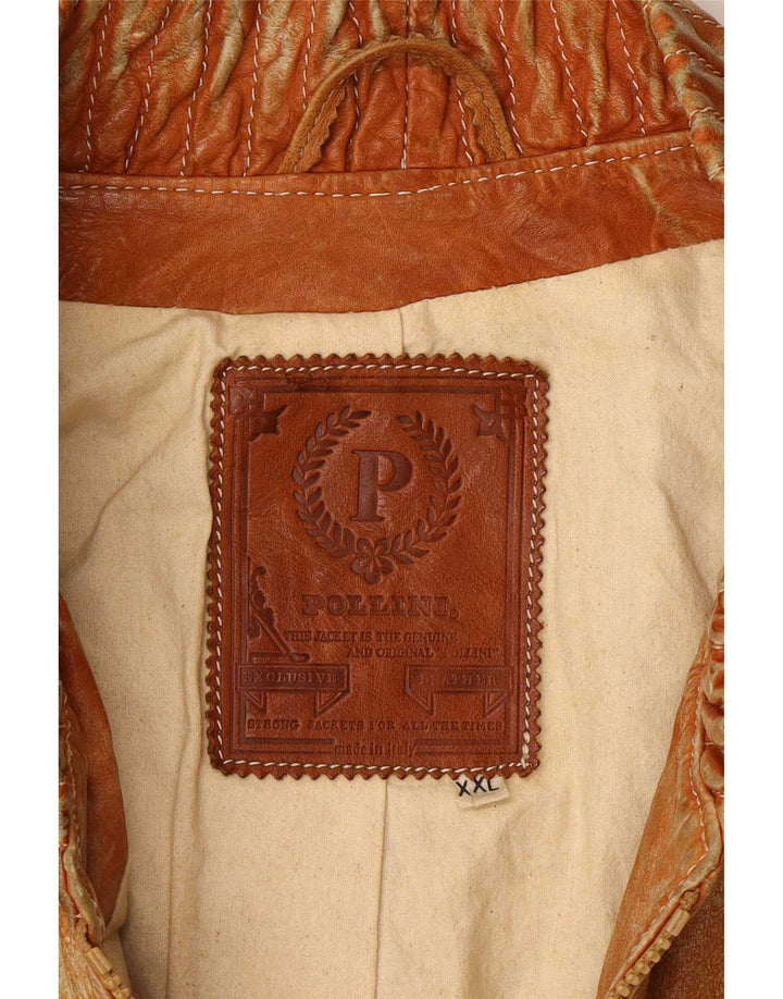 Pollini Herren Lederjacke UK 44 2XL Beige