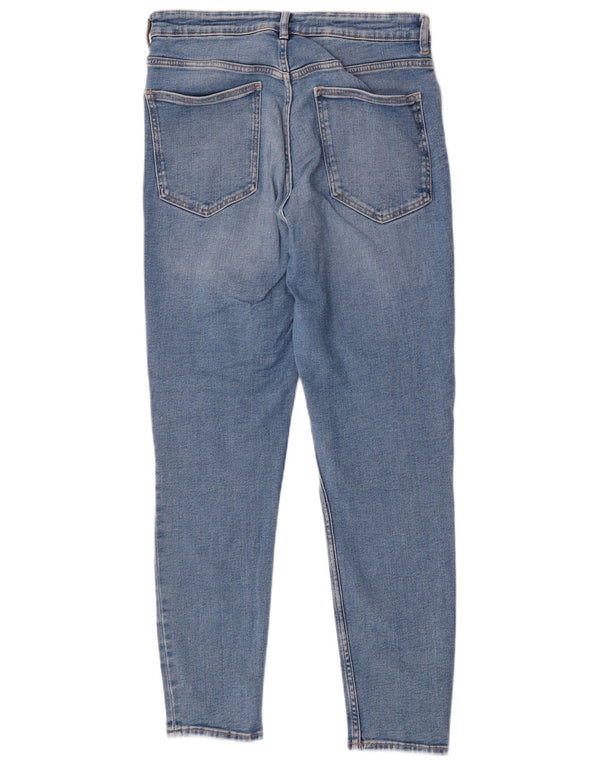 Zara Damen High Waist Skinny Jeans EU 46 2XL W36 L28 Blaue Baumwolle