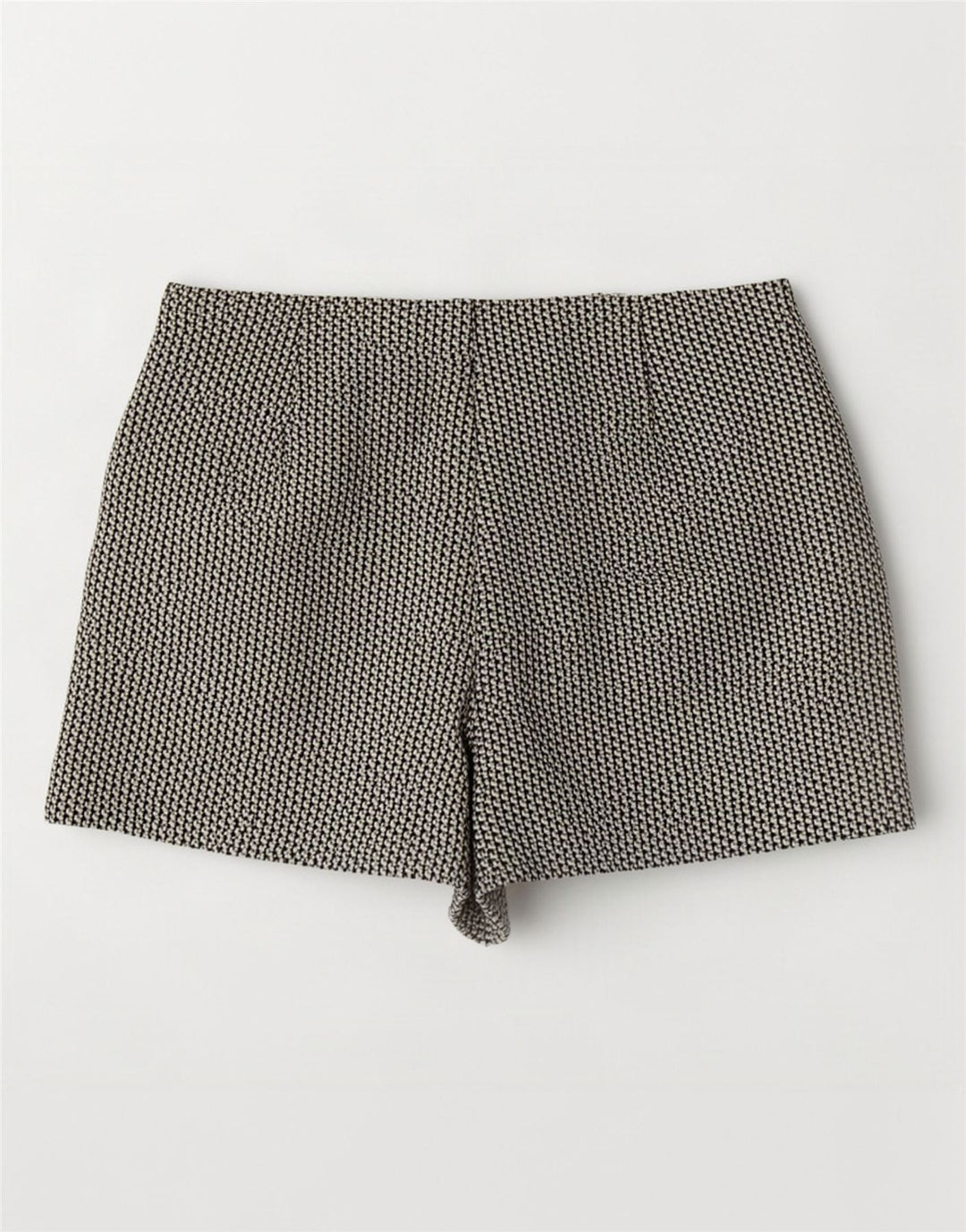 Zara Damen-Hotpants mit hoher Taille, Größe L, W30, Beige, geometrisch