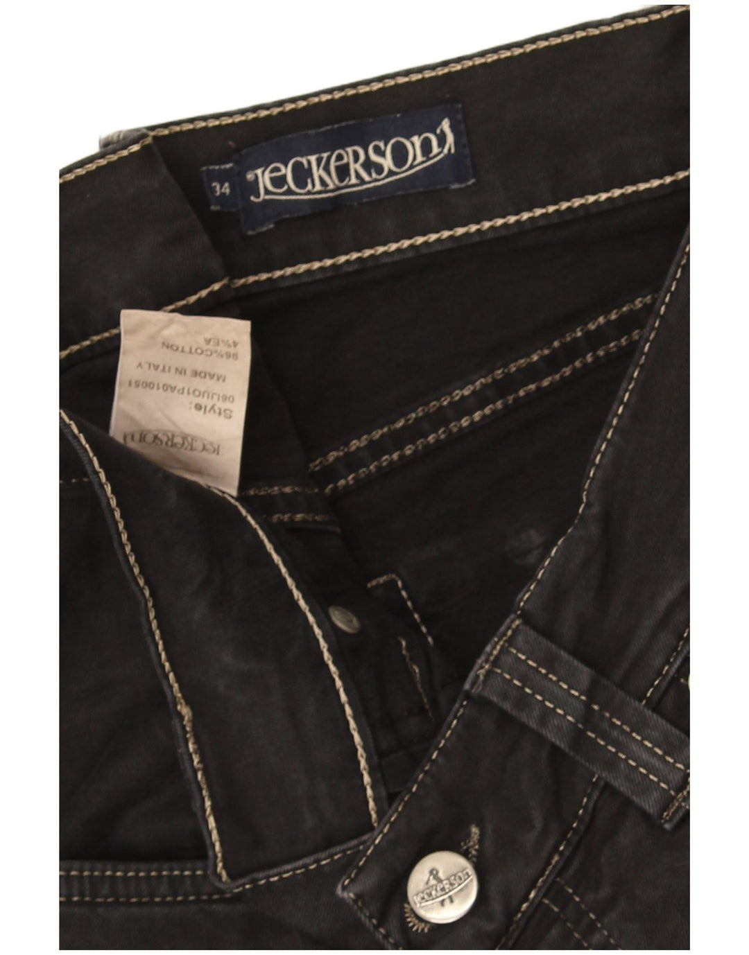 Jeckerson Herren Straight Jeans W34 L34 Graue Baumwolle