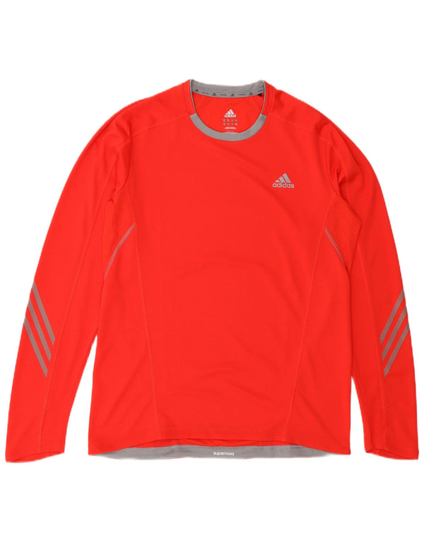 ADIDAS Herren Climalite Top Langarm Mittelrotes Polyester
