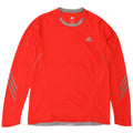 ADIDAS Herren Climalite Top Langarm Mittelrotes Polyester