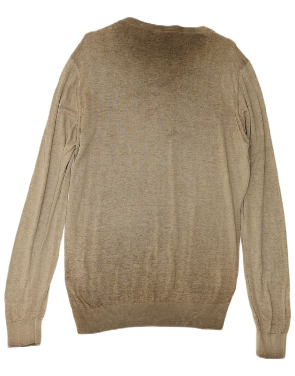 ARMANI JEANS Herren-Pullover mit U-Boot-Ausschnitt, 2XL, Khaki, Baumwolle