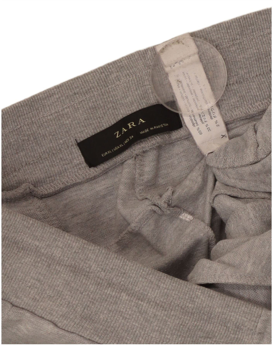 Zara Herren Crop Trainingsanzug Hose Jogger XL Grau Baumwolle
