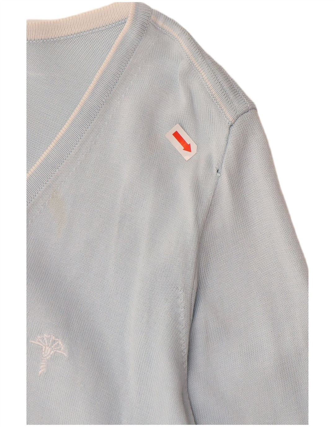 JOOP Damen-Pullover mit V-Ausschnitt, EU 38, mittelblaue Baumwolle