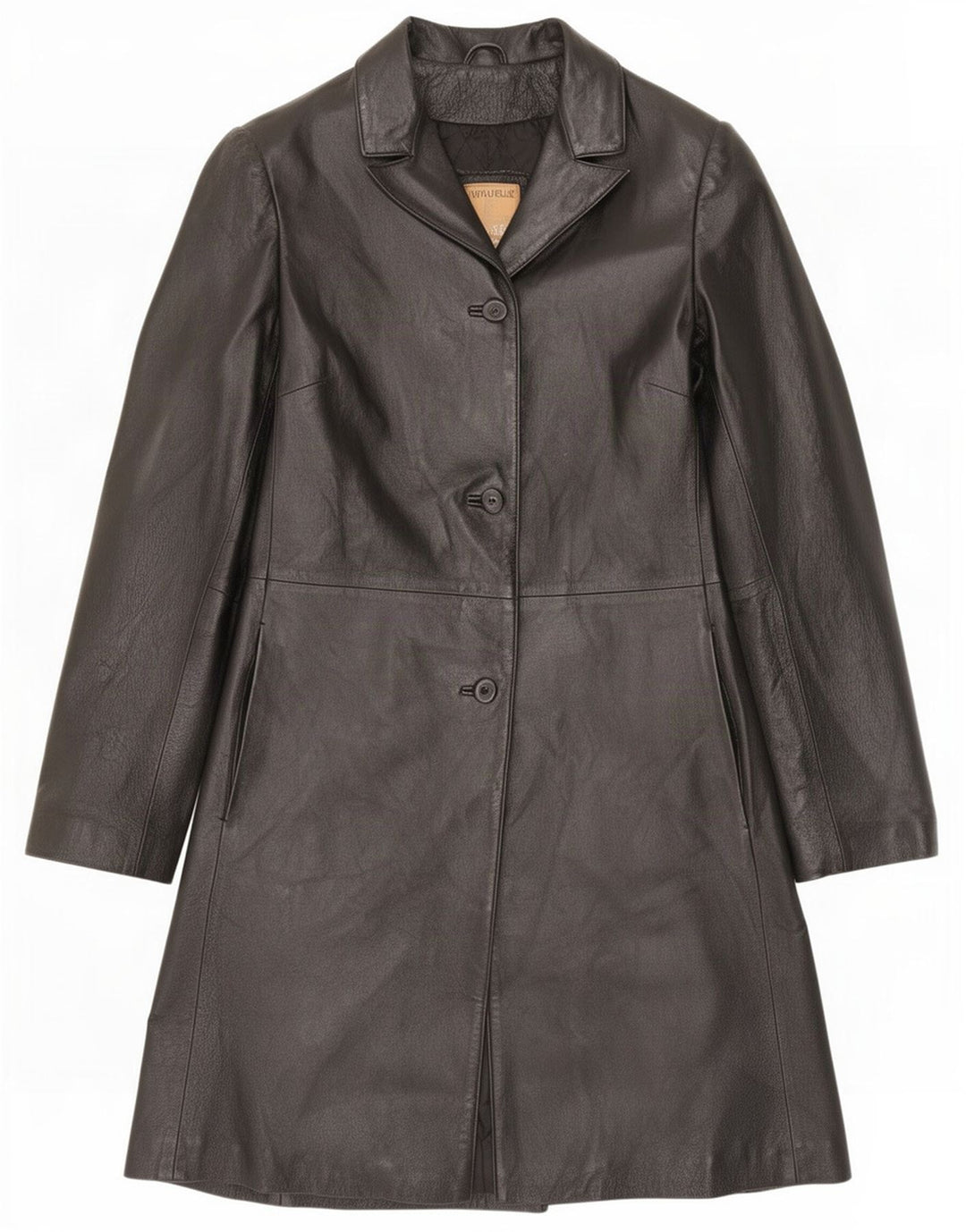 Conbipel Damen Ledermantel IT 42 Medium Black Classic