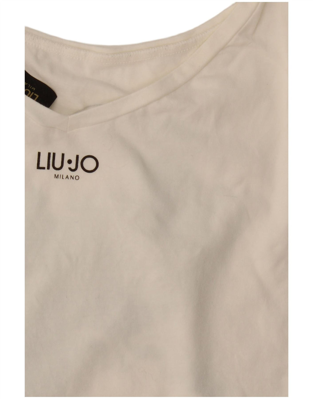 Liu Jo Damen Grafik-T-Shirt-Oberteil UK 14 Mittelweiß
