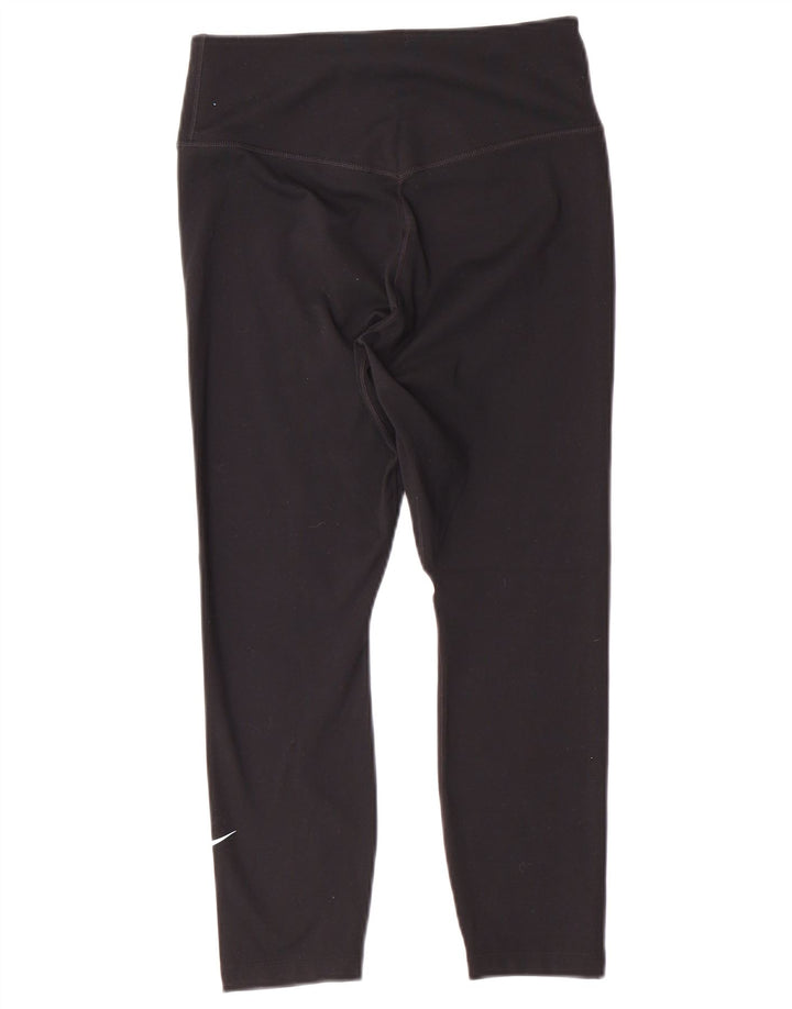 NIKE Womens Dri Fit Capri Leggings UK 8 Small Schwarz Polyester