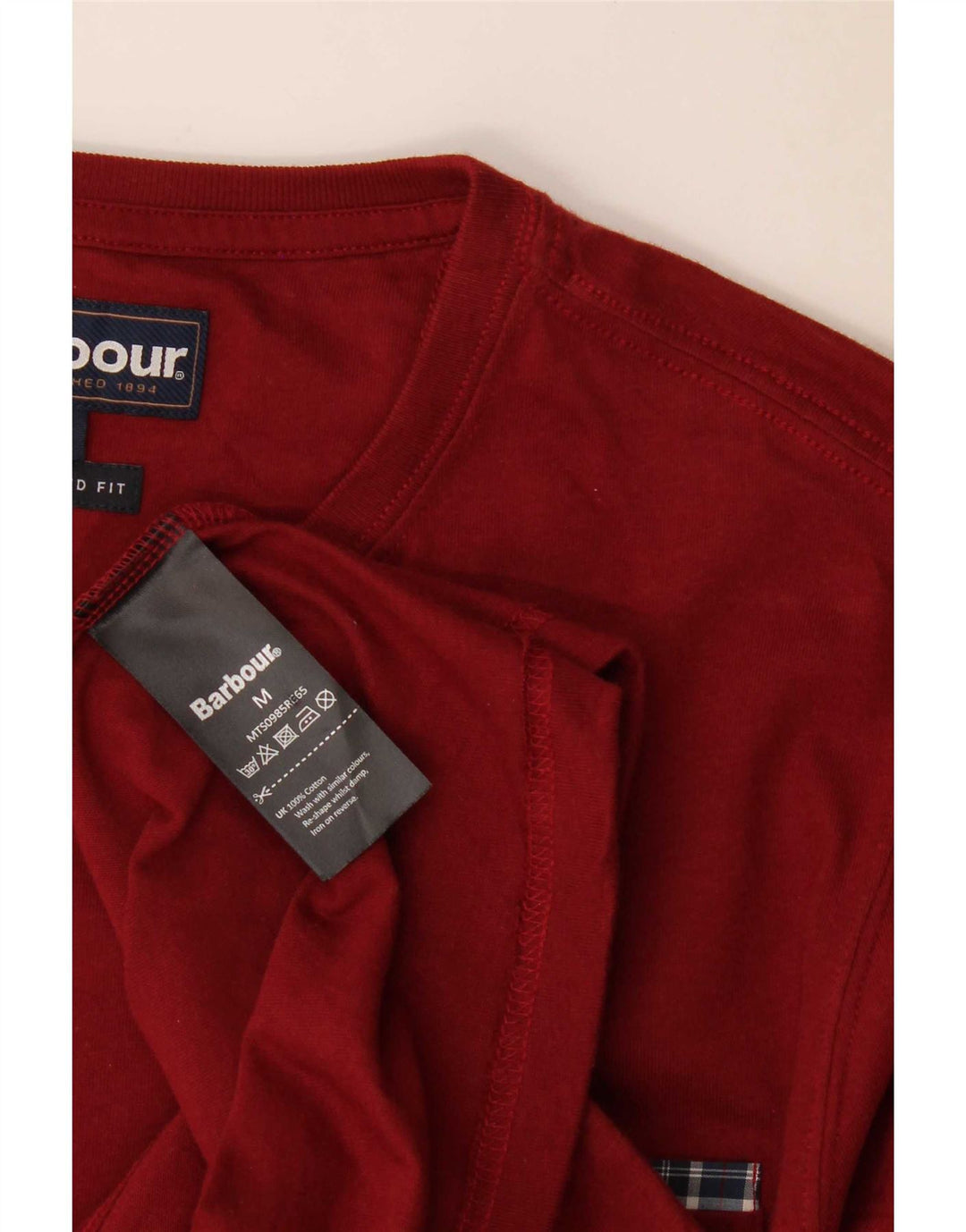 Barbour Tailored Fit T-Shirt-Oberteil für Herren aus mittlerer burgunderroter Baumwolle