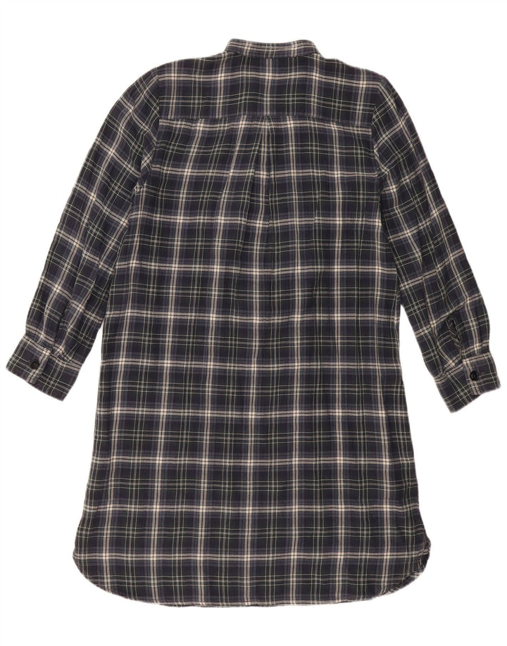 Polo Ralph Lauren Damen-Hemdkleid mit Rüschen vorne, mittleres Marineblau, kariert